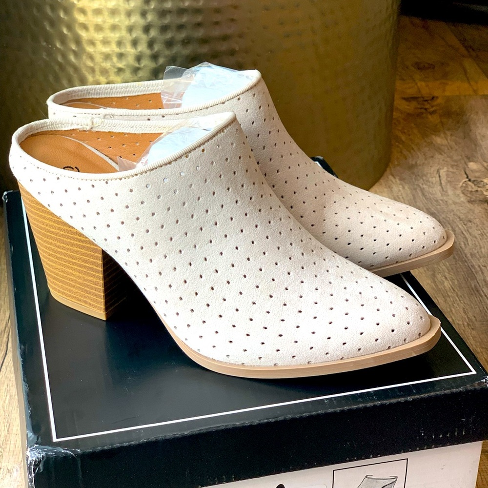 Qupid womens mule wedges